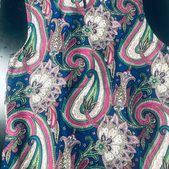 Talbots Paisley Sleveless Silk top - Picture 6 of 8